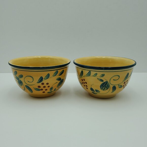 Whole Home French Country Berries En Provence Soup Cereal Bowls Berries & Leaves - Picture 1 of 10